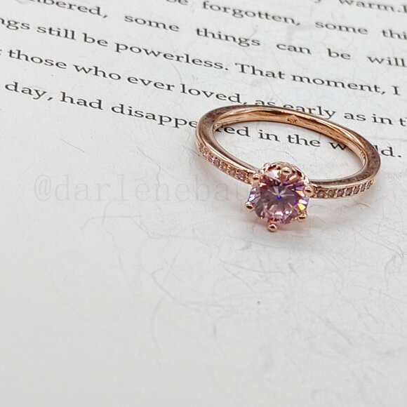 Pandora Pink Sparkling Crown Solitaire Ring - Picture 3 of 4